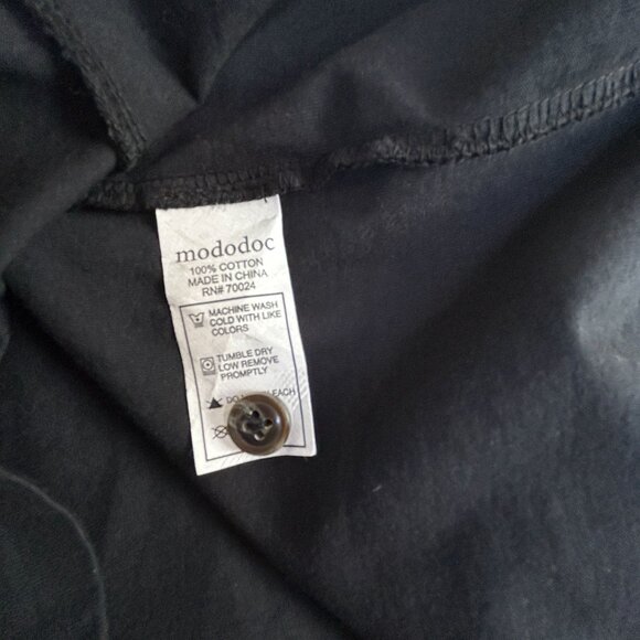 Mododoc Mens Black Seal Long Sleeve Henley Shirt Size XL 100% Cotton Casual New - Picture 4 of 7